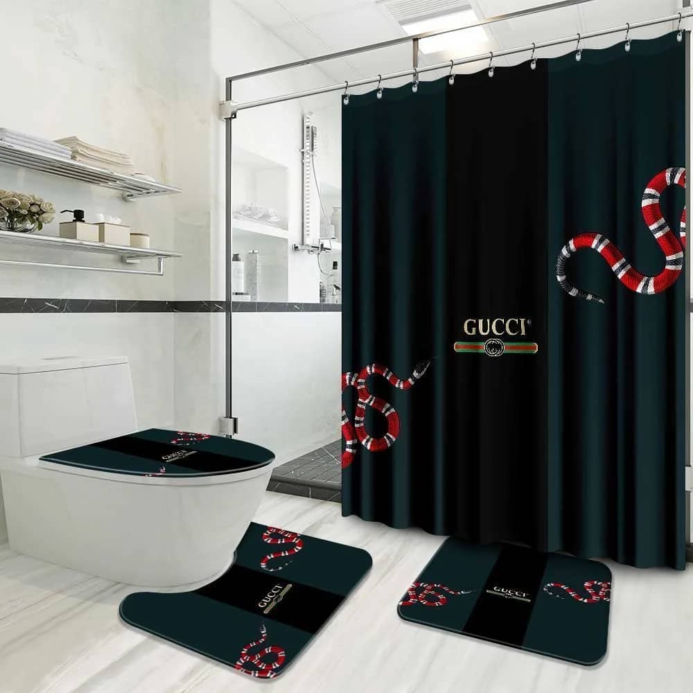 Gucci Snake Luxury Brand Logo Premium Bathroom Sets