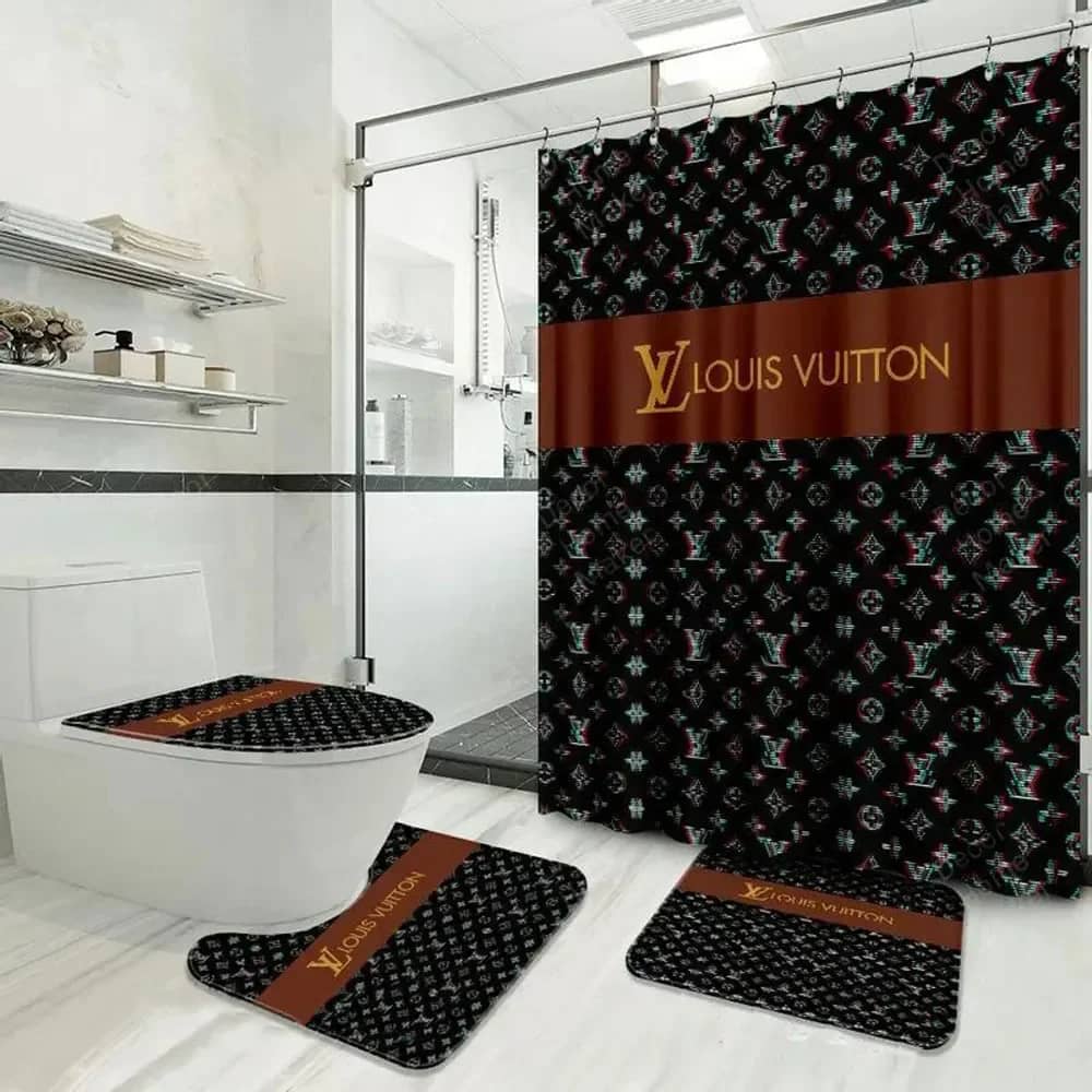 Louis Vuitton Black Monogram Luxury Bathroom Sets