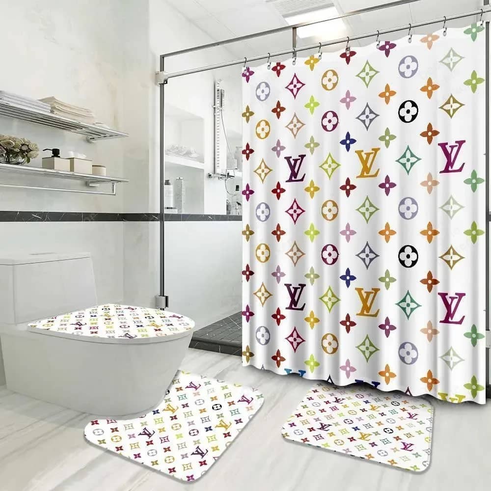 Louis Vuitton Colorful Logo Limited Luxury Brand Bathroom Sets