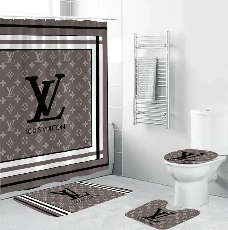Louis Vuitton Logo Luxury Brand Premium Bathroom Sets