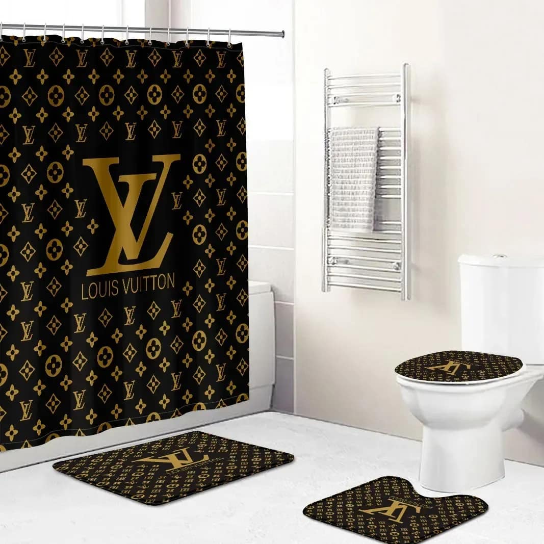 Louis Vuitton Premium Golen Logo Limited Luxury Brand Bathroom Sets