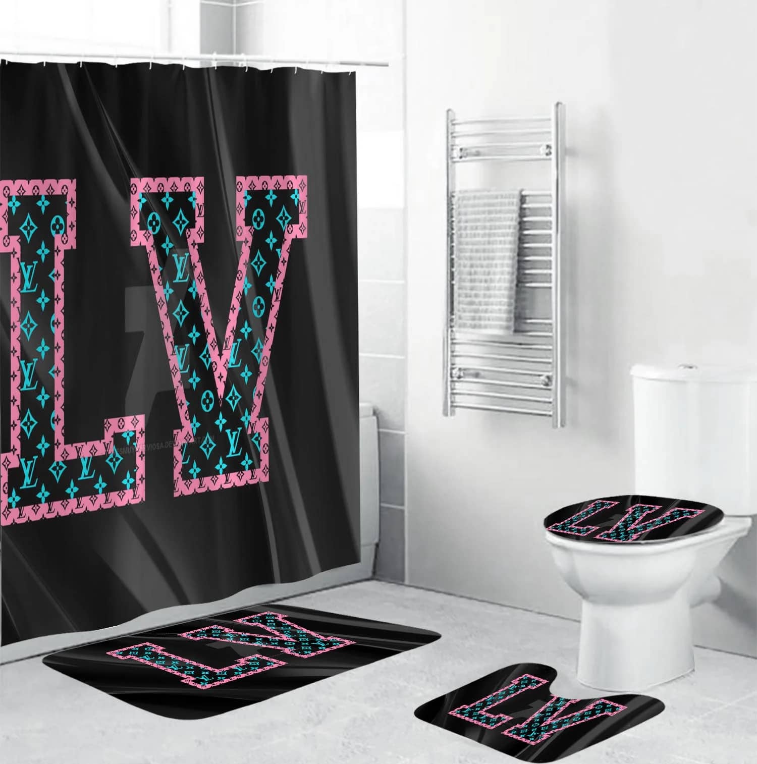 Louis Vuitton Premium Logo Luxury Brand Bathroom Sets