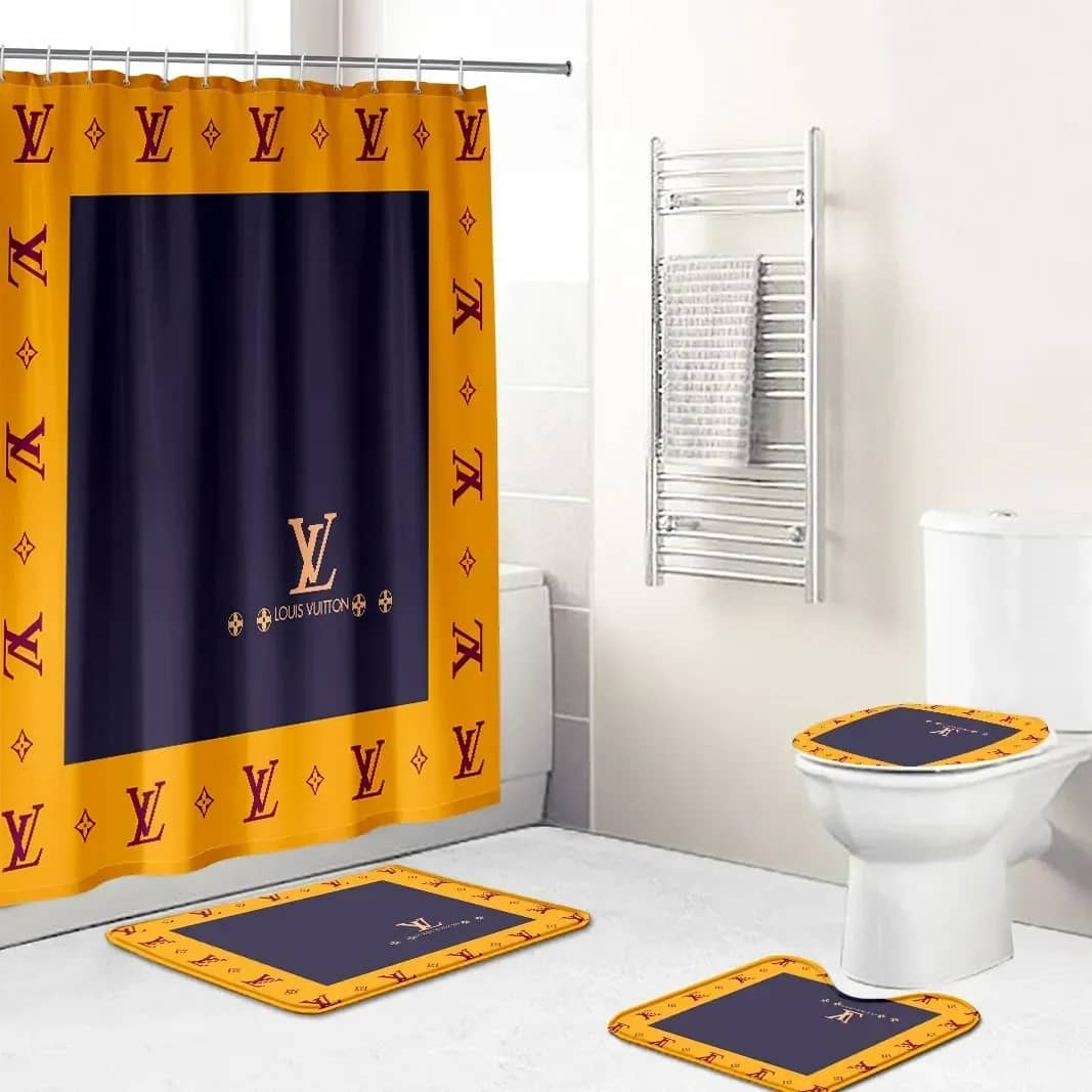 Louis Vuitton Yellow Purple Limited Luxury Brand Bathroom Sets