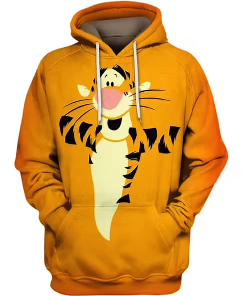 Orange Tigger Cartoon Amazon Custom Pullover 3D Hoodie