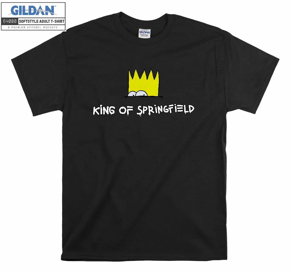 Inktee Store - Bart Simpson King Of Springfield Funny The Simpsons Unisex T-Shirt Image