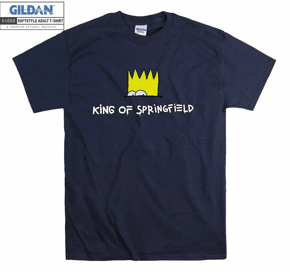 Inktee Store - Bart Simpson King Of Springfield Funny The Simpsons Unisex T-Shirt Image