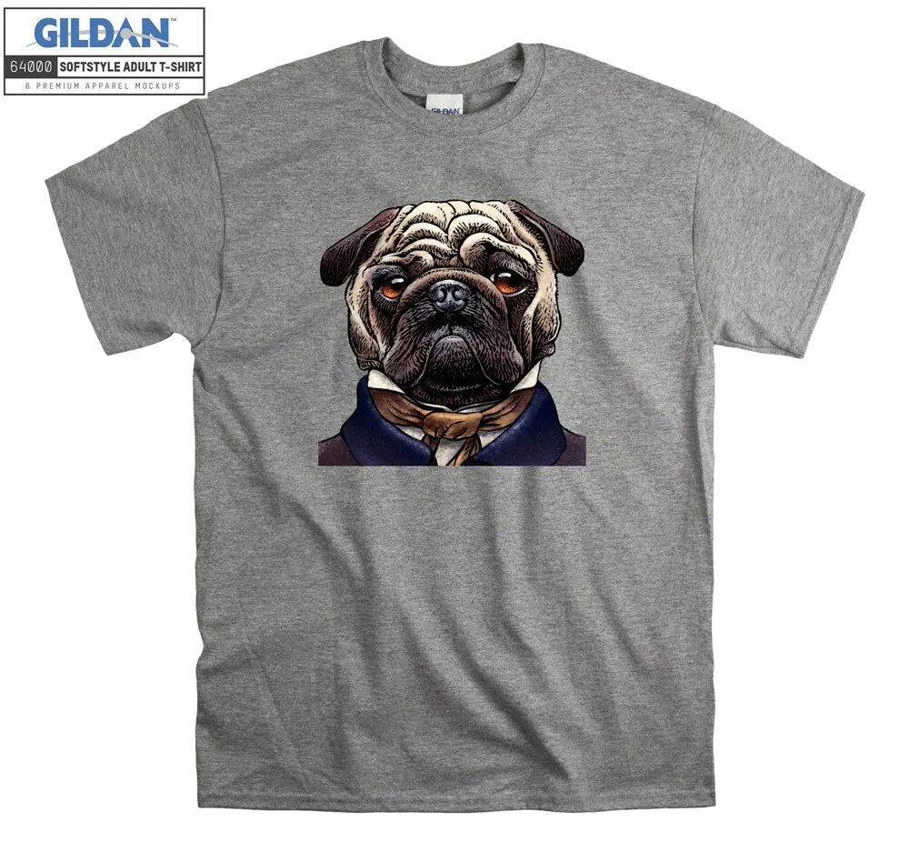 Inktee Store - Boss Pug Dog Animal Suit T-Shirt Image