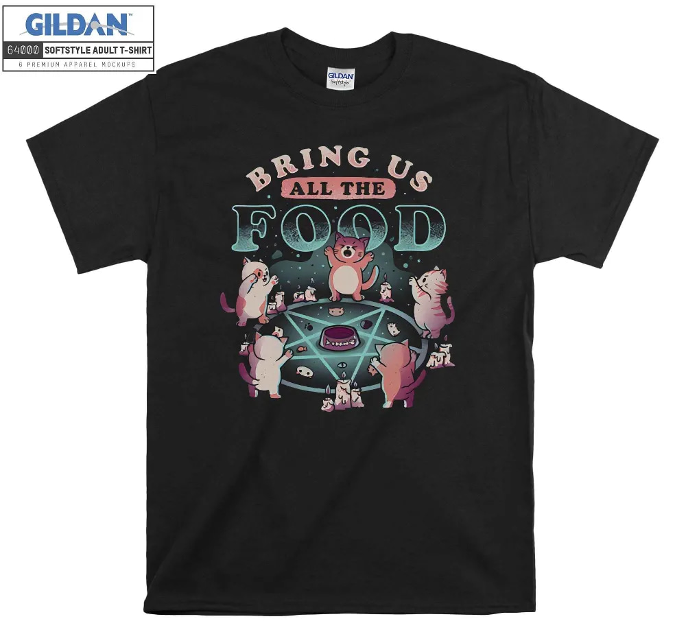 Inktee Store - Bring Us All The Food Funny Cat T-Shirt Image