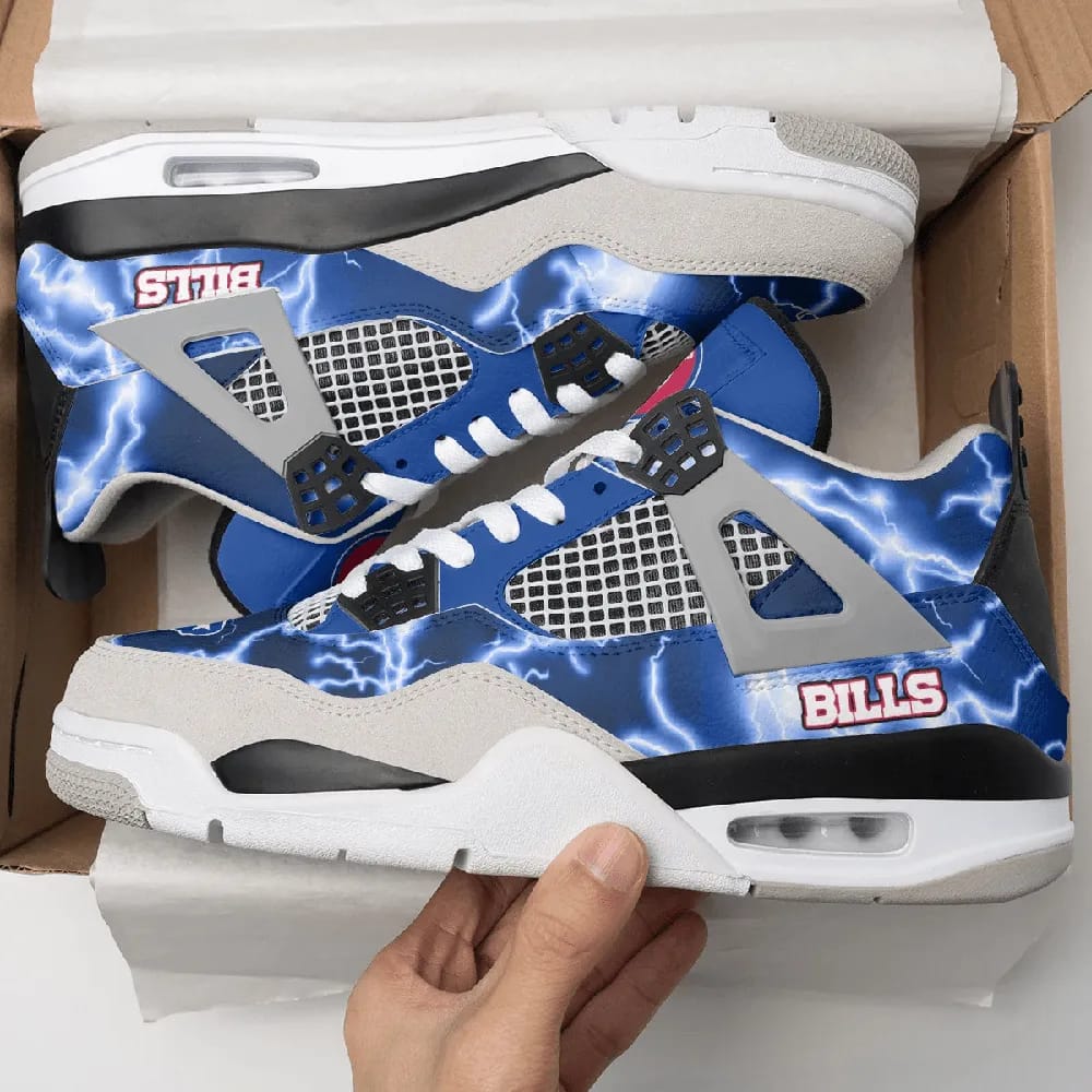 Inktee Store - Buffalo Bills Air Jordan 4 Sneaker Image