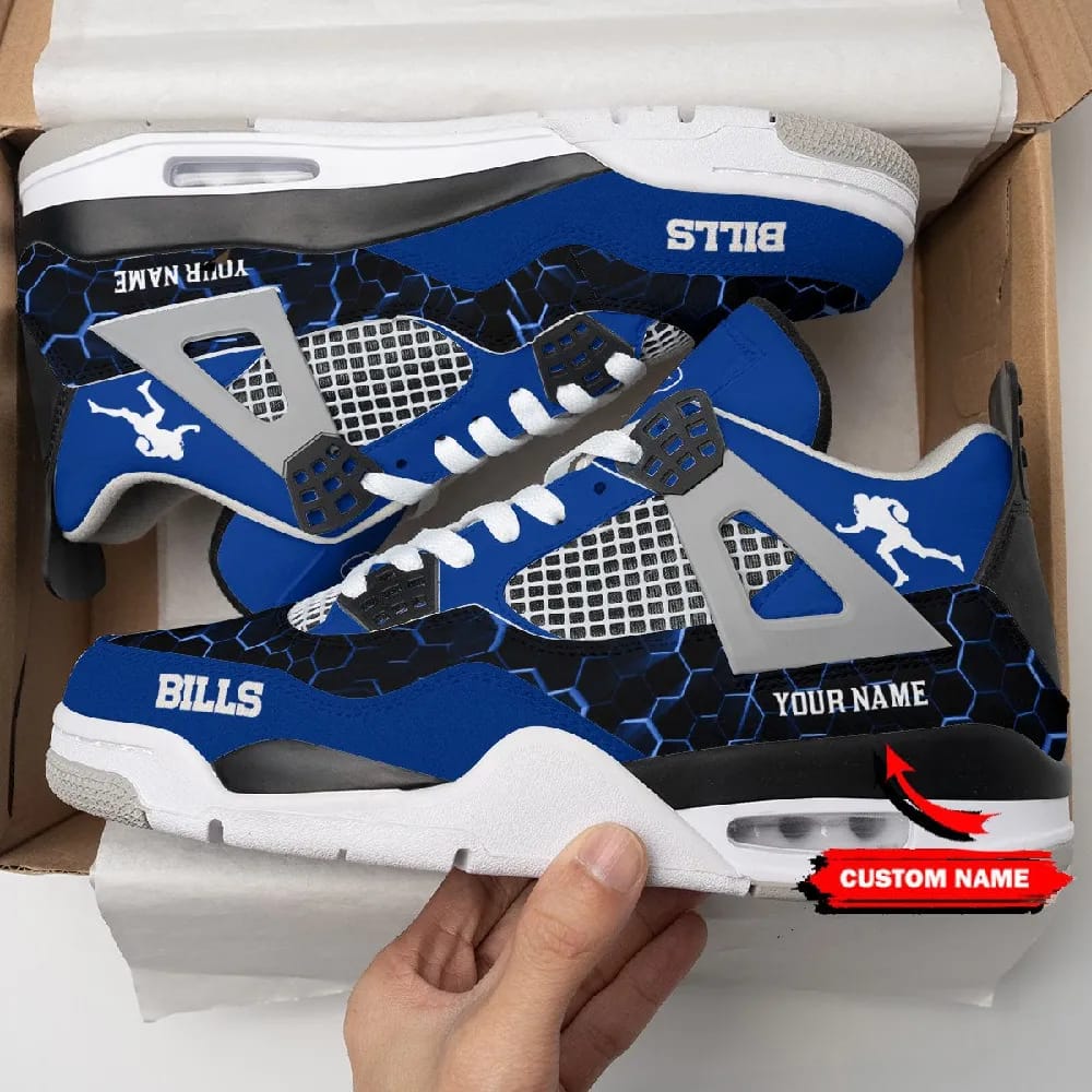Inktee Store - Buffalo Bills Personalized Air Jordan 4 Sneaker Image