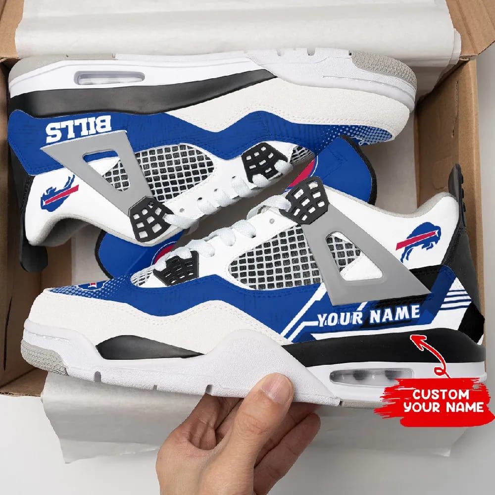 Inktee Store - Buffalo Bills Personalized Air Jordan 4 Sneaker Image