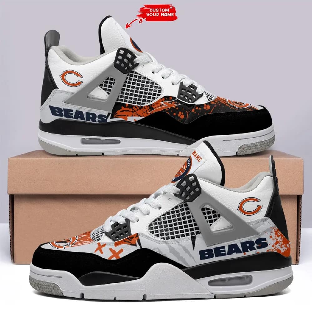 Inktee Store - Chicago Bears Personalized Air Jordan 4 Sneaker Image