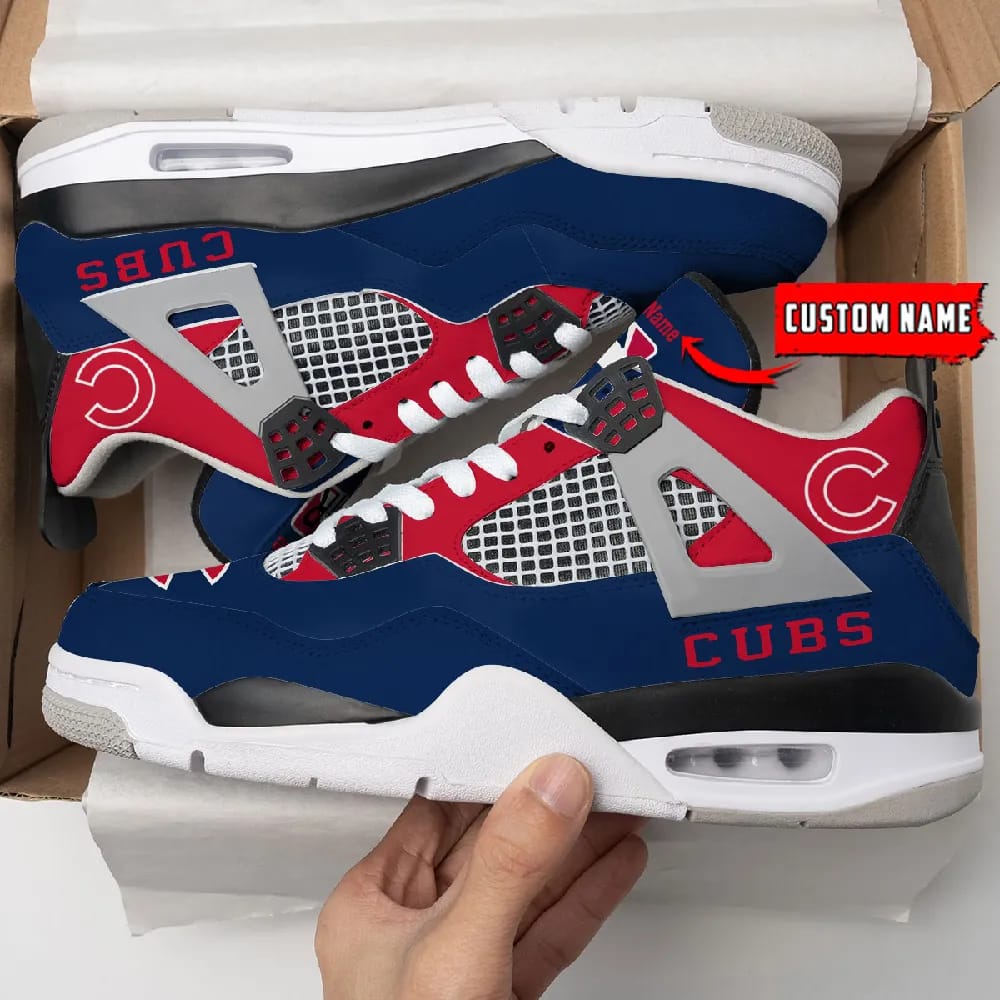Inktee Store - Chicago Cubs Personalized Air Jordan 4 Sneaker Image