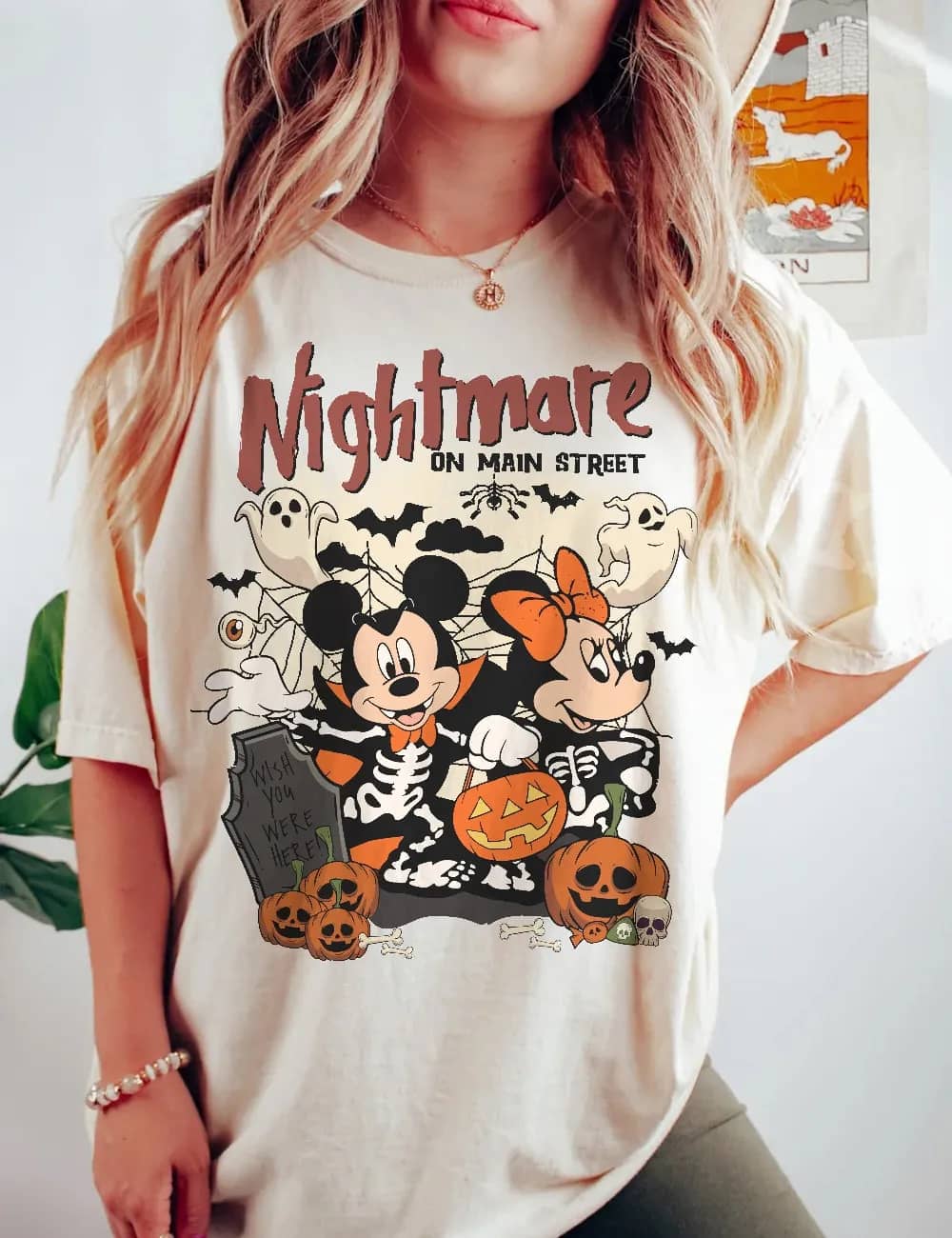 Inktee Store - Comfort Colors Disney Mickey Minnie Halloween Shirt - Nightmare On Mainstreet Shirt - Disney Halloween Shirt - Disneyworld Shirts - Disney Shirt Image