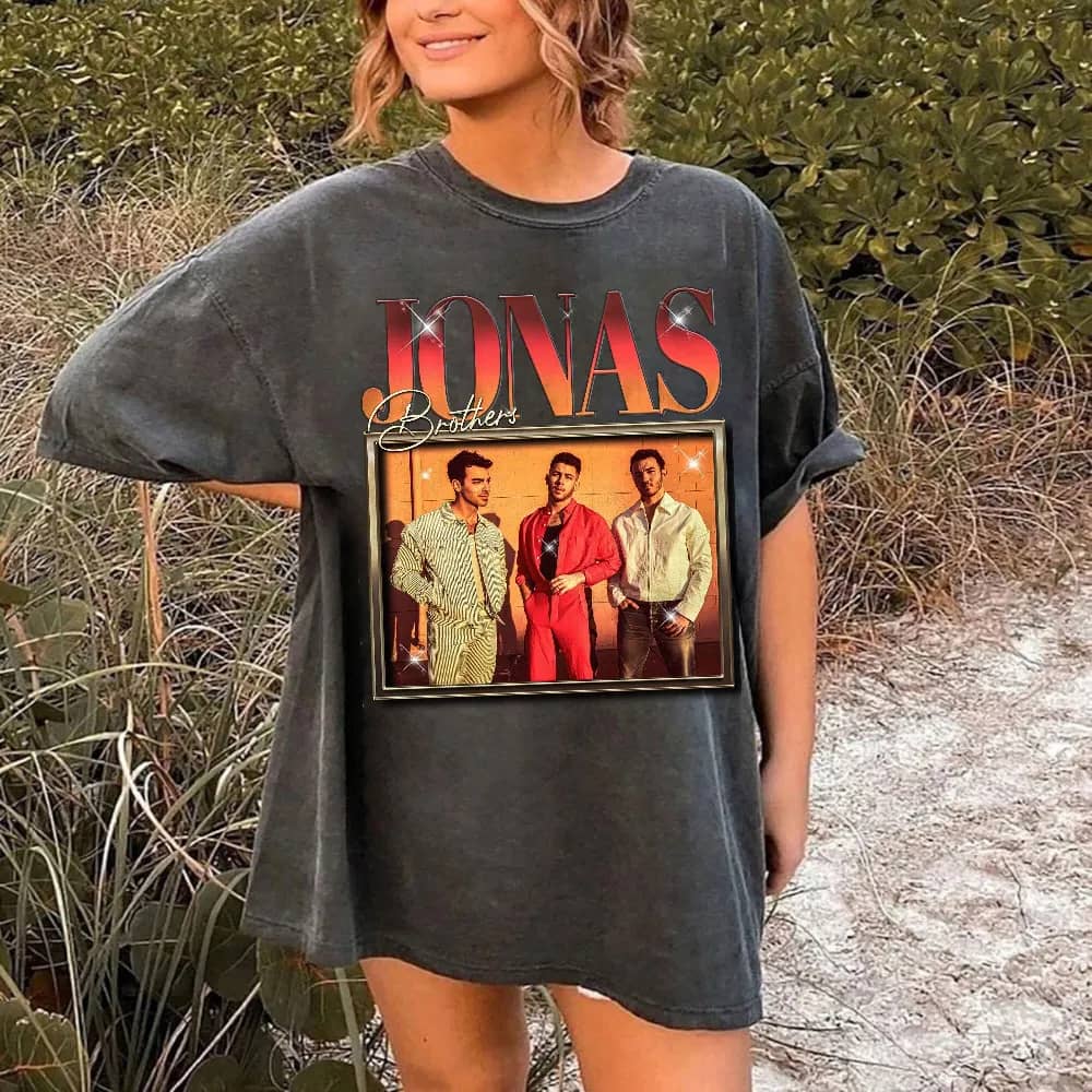 Inktee Store - Comfort Colors Jonas Brothers Vintage T-Shirt - Jonas Five Albums One Night Tour Shirt - Jonas Brothers 2023 Tour Shirt - Jonas 90'S Tee Image
