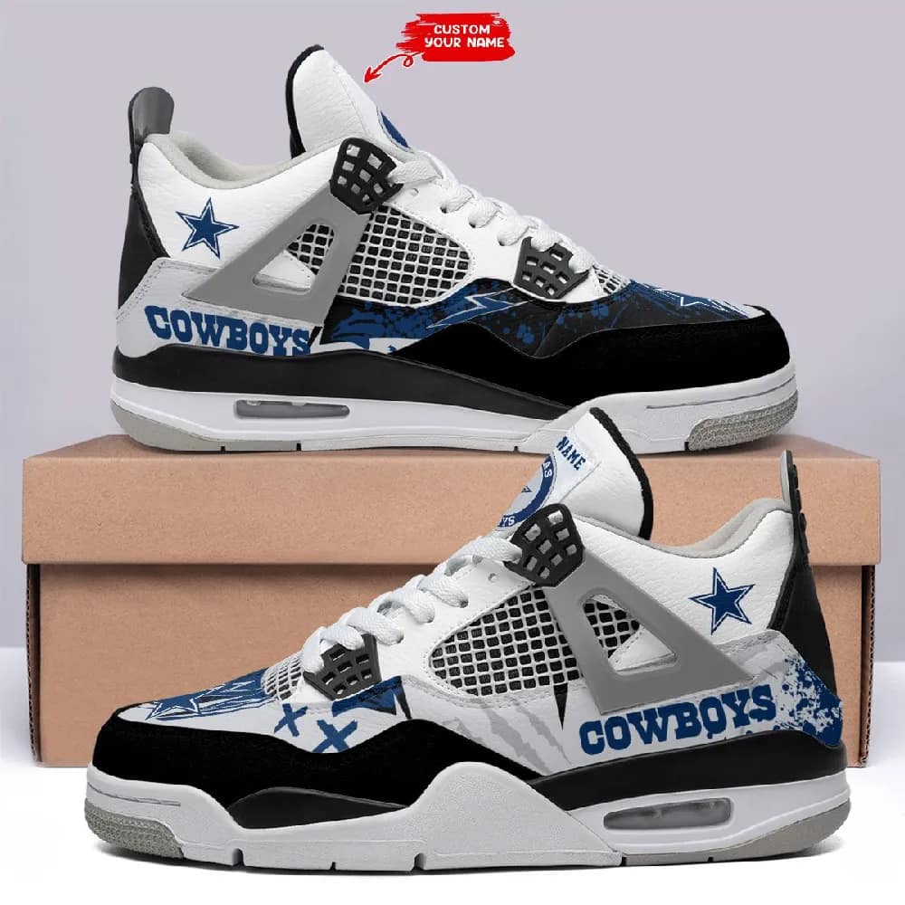 Inktee Store - Dallas Cowboys Personalized Air Jordan 4 Sneaker Image