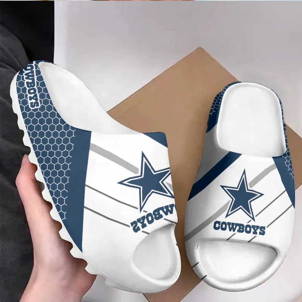 Inktee Store - Dallas Cowboys Yeezy Slippers Shoes Image