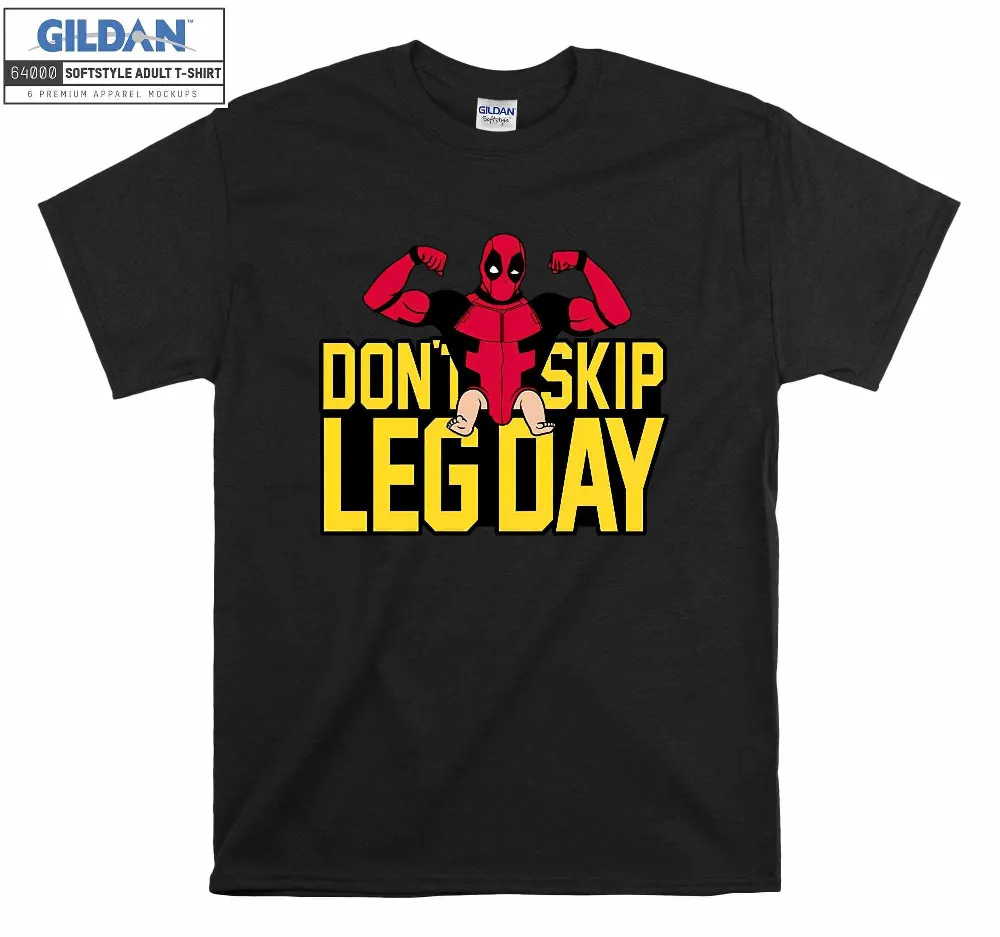 Inktee Store - Deadpool Leg Day Avenger Superhero Comic T-Shirt Image