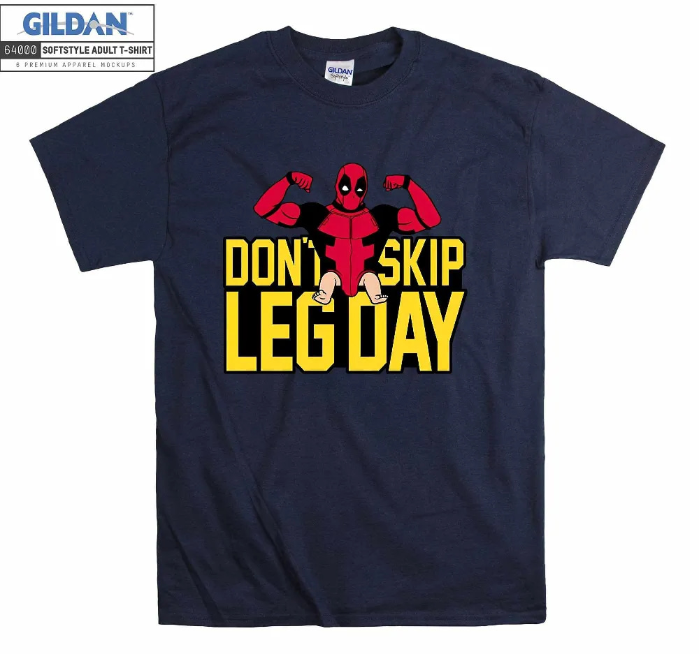 Inktee Store - Deadpool Leg Day Avenger Superhero Comic T-Shirt Image