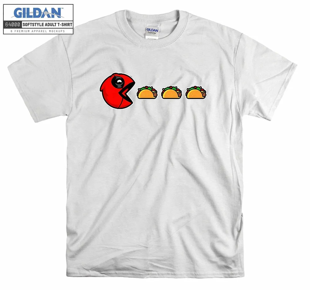 Inktee Store - Deadpool Pac-Man Taco Superhero Avengers T-Shirt Image