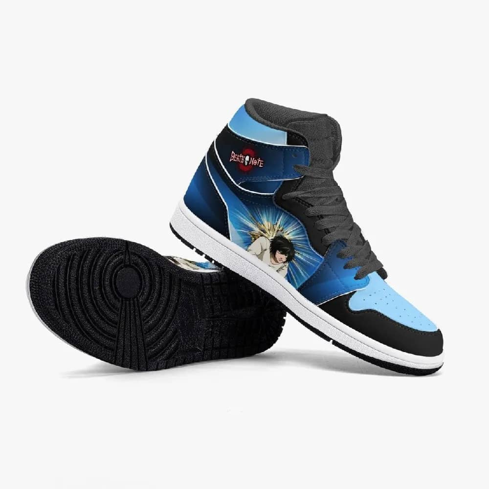 Inktee Store - Death Note 'L' Bleu Custom Air Jordans Shoes Image