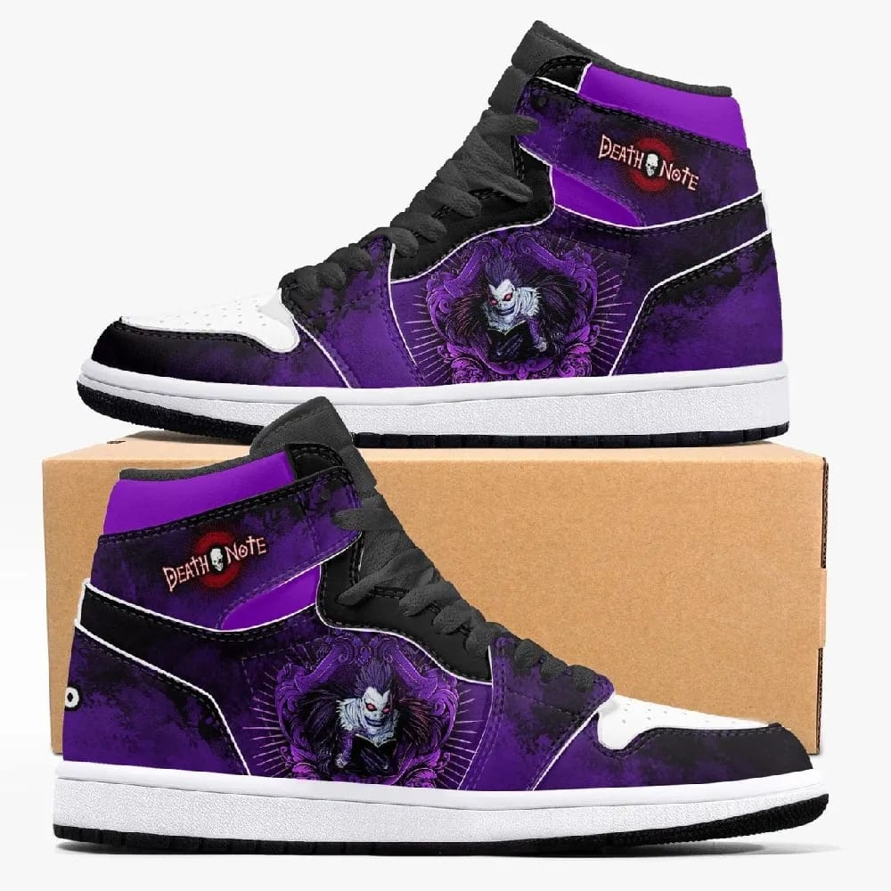 Inktee Store - Death Note Ryuk Violet Custom Air Jordans Shoes Image