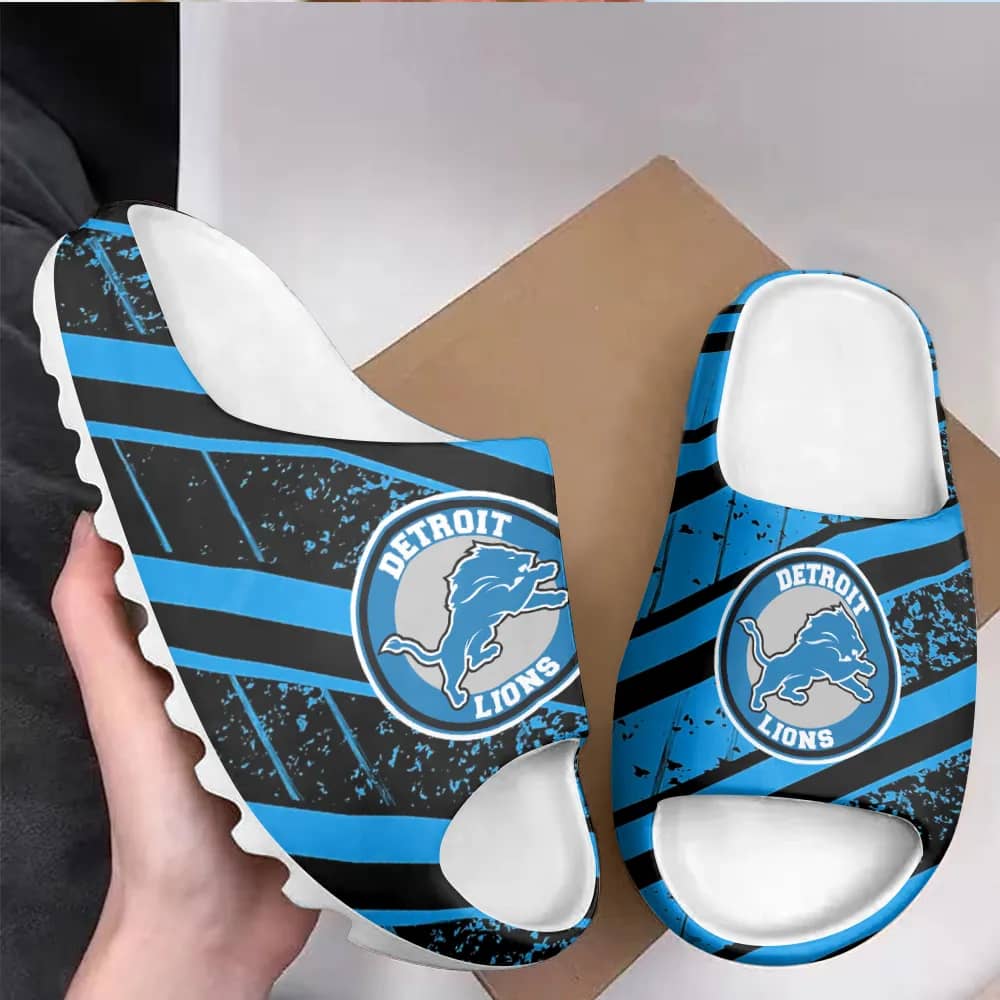 Inktee Store - Detroit Lions Yeezy Slippers Shoes Image