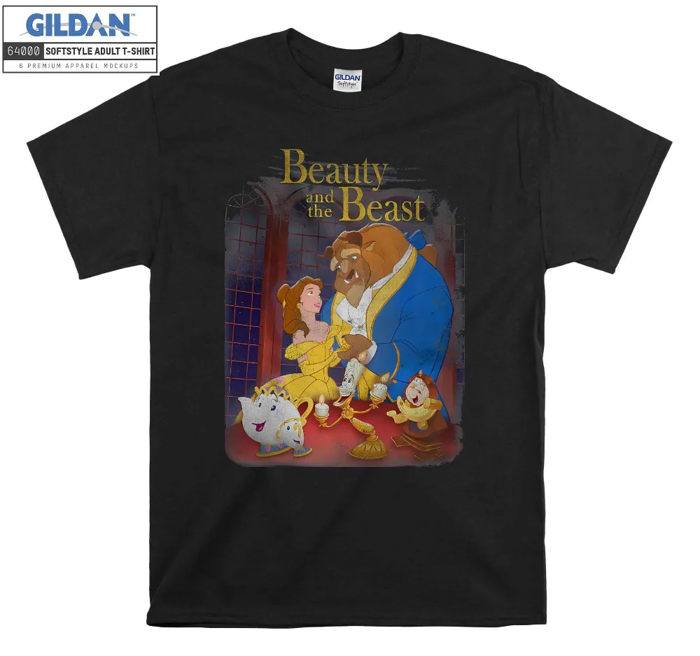 Inktee Store - Disney Beauty And The Beast Vintage Group Shot T-Shirt Image