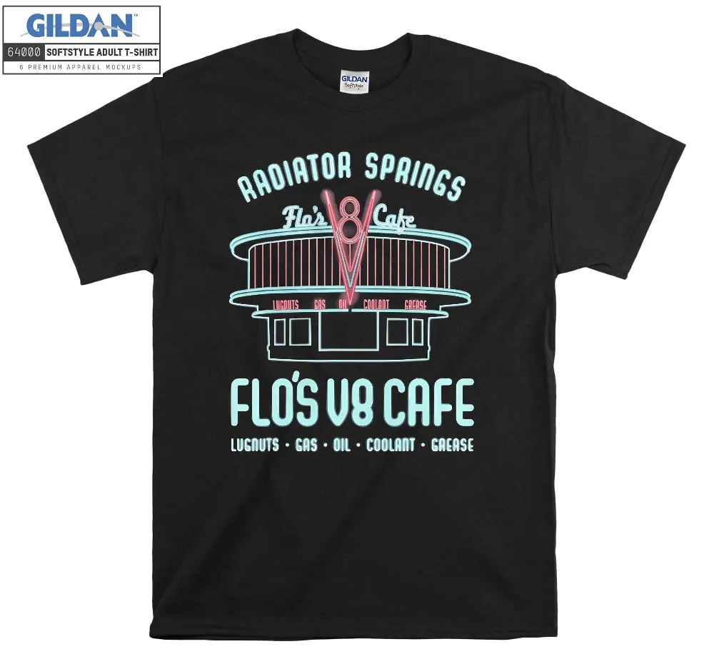 Inktee Store - Disney Cars Flo'S V8 Cafe Poster Graphic T-Shirt Image
