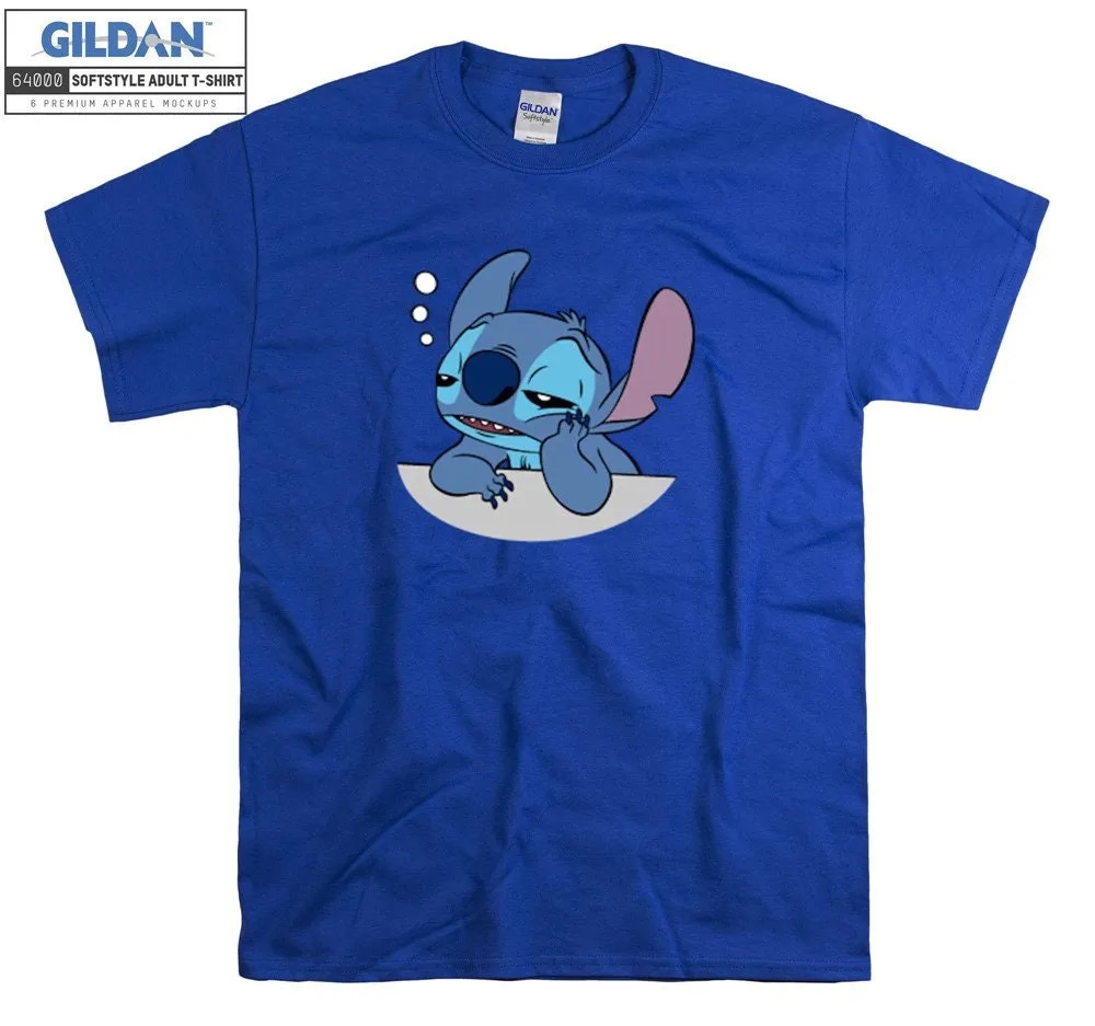 Inktee Store - Disney Lilo And Stitch Thinking T-Shirt Image