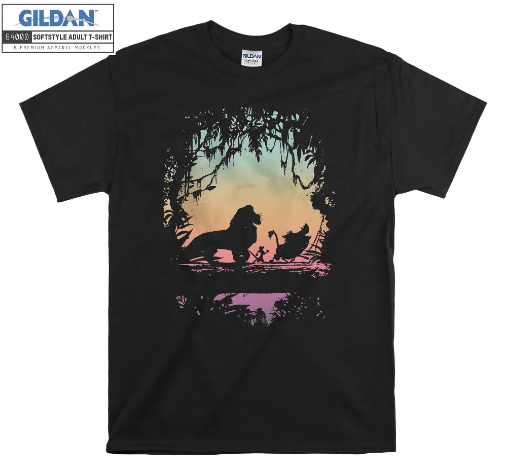 Inktee Store - Disney Lion King Gradient Jungle Trio Graphic T-Shirt Image