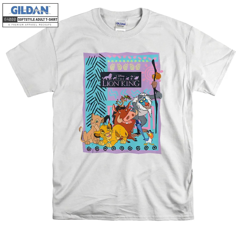 Inktee Store - Disney Lion King Retro Group Simba Timon Rafiki T-Shirt Image