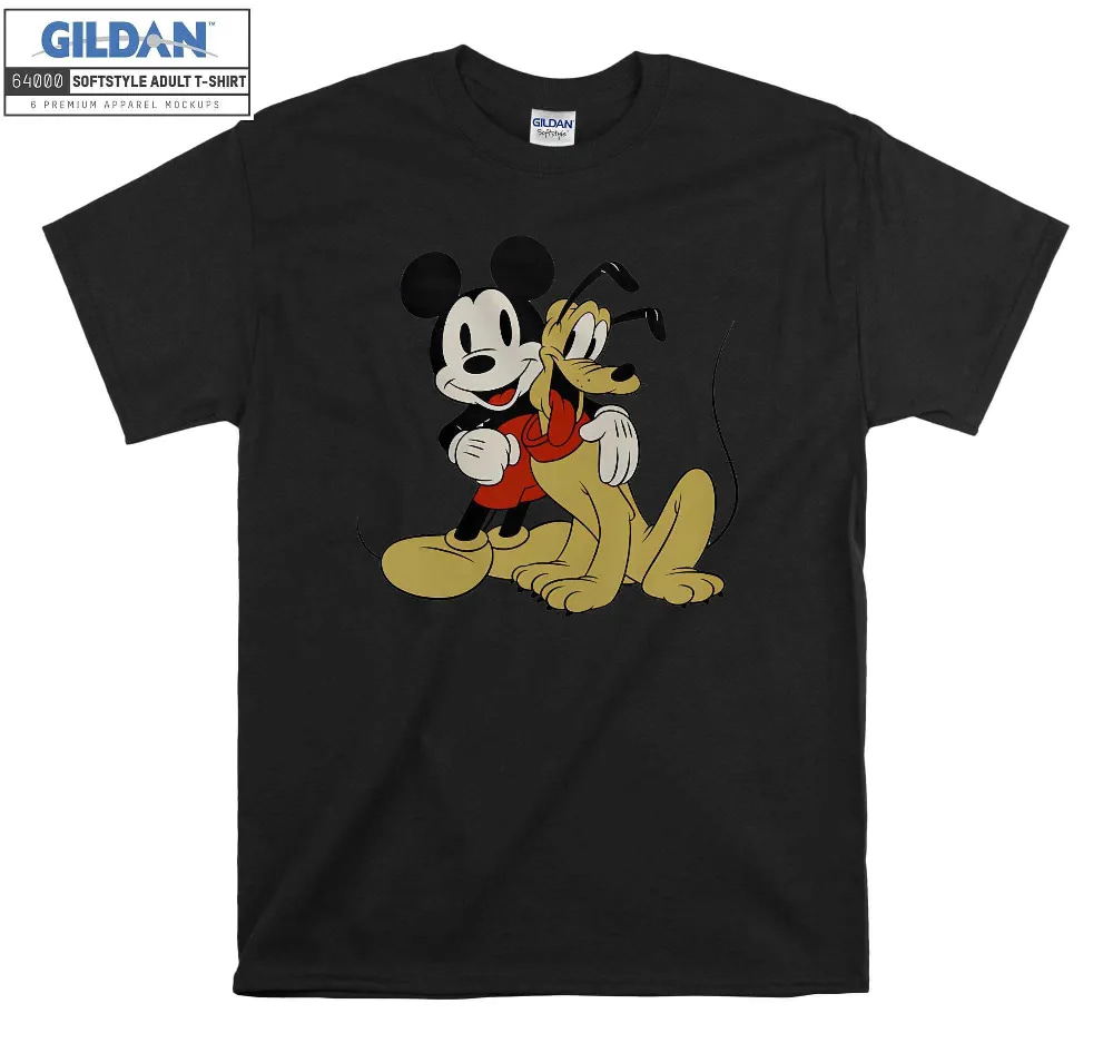 Inktee Store - Disney Mickey Mouse And Pluto Best Buds Group T-Shirt Image