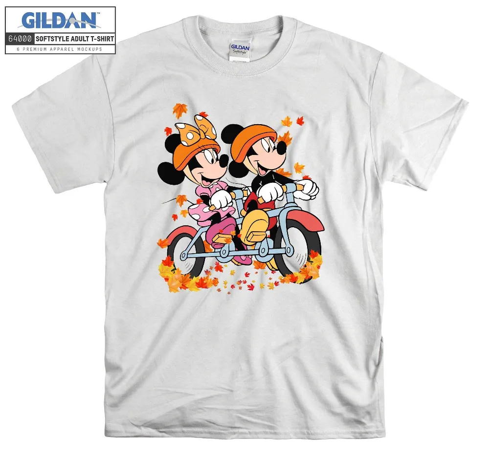 Inktee Store - Disney Mickey Mouse Minnie Riding Bike T-Shirt Image