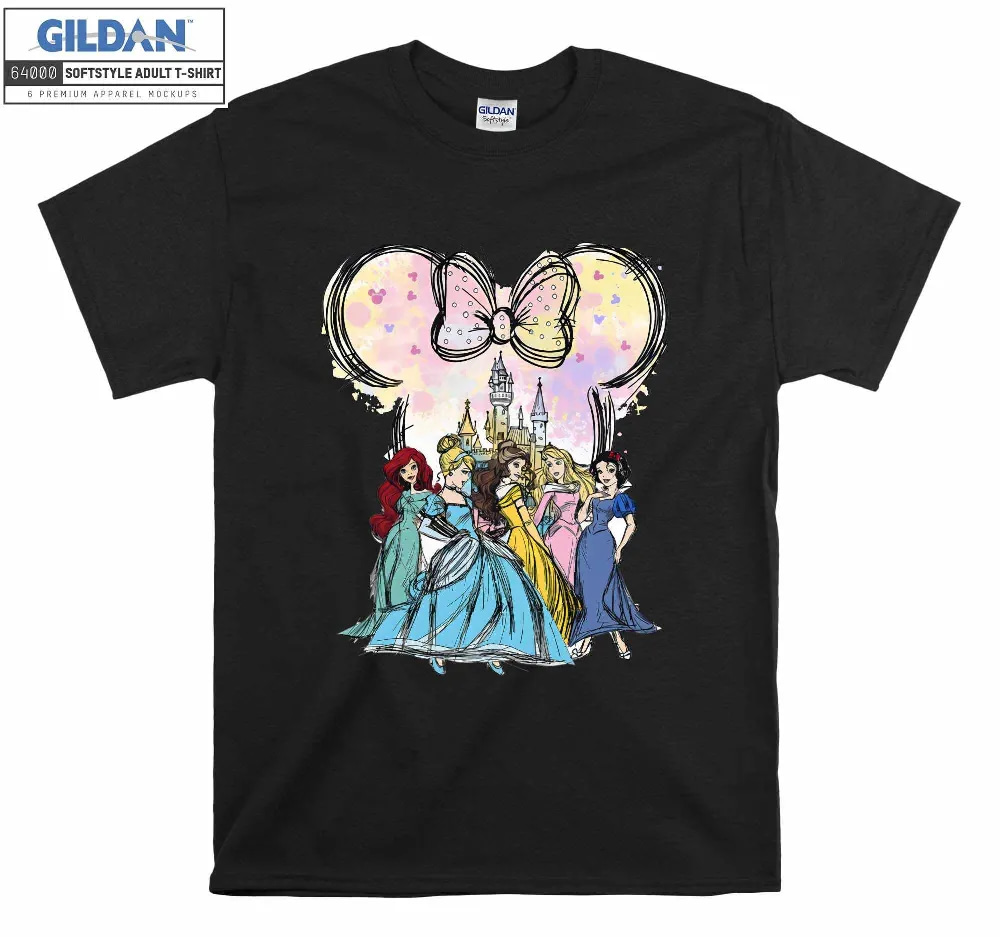 Inktee Store - Disney Princess Castle Watercolor T-Shirt Image