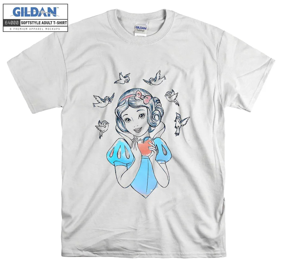 Inktee Store - Disney Snow White Birds And Apple Sketch T-Shirt Image