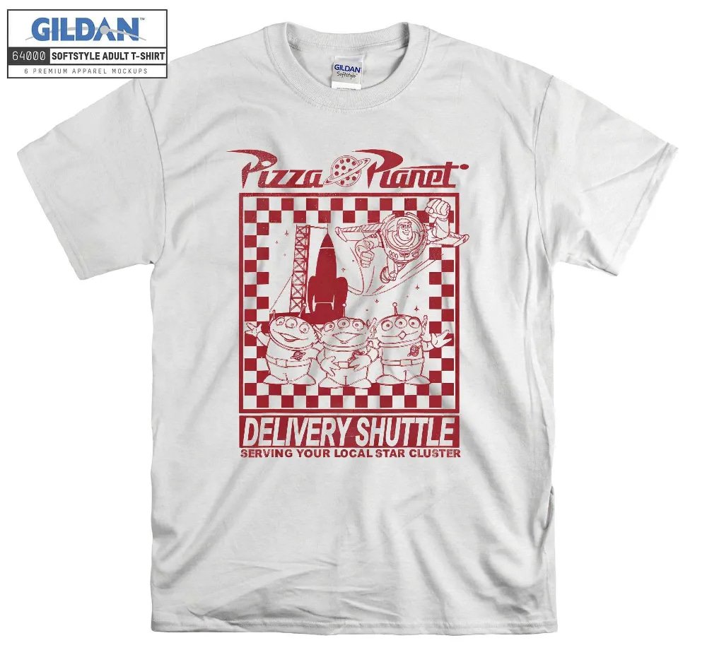 Inktee Store - Disney Toy Story Pizza Planet Delivery Shuttle T-Shirt Image
