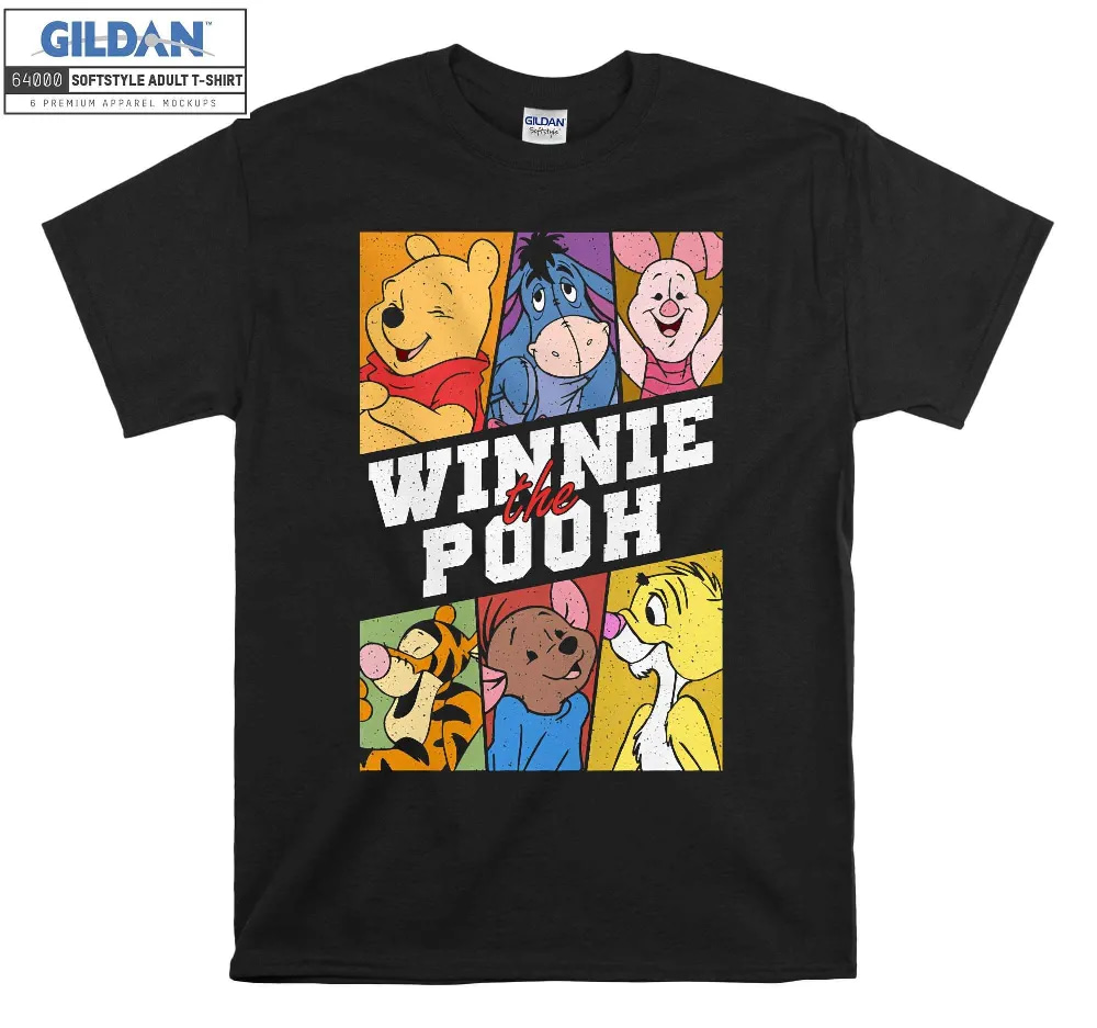 Inktee Store - Disney Winnie The Pooh Group Shot Panels T-Shirt Image