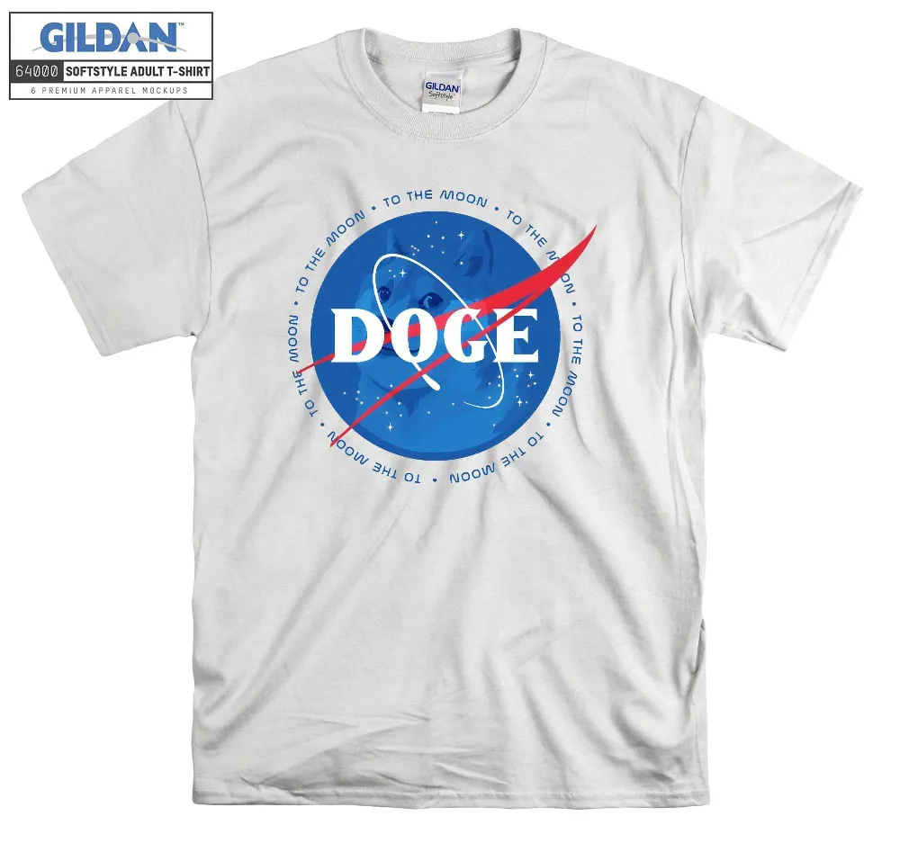 Inktee Store - Doge Coin The Moon Space Jumper T-Shirt Image