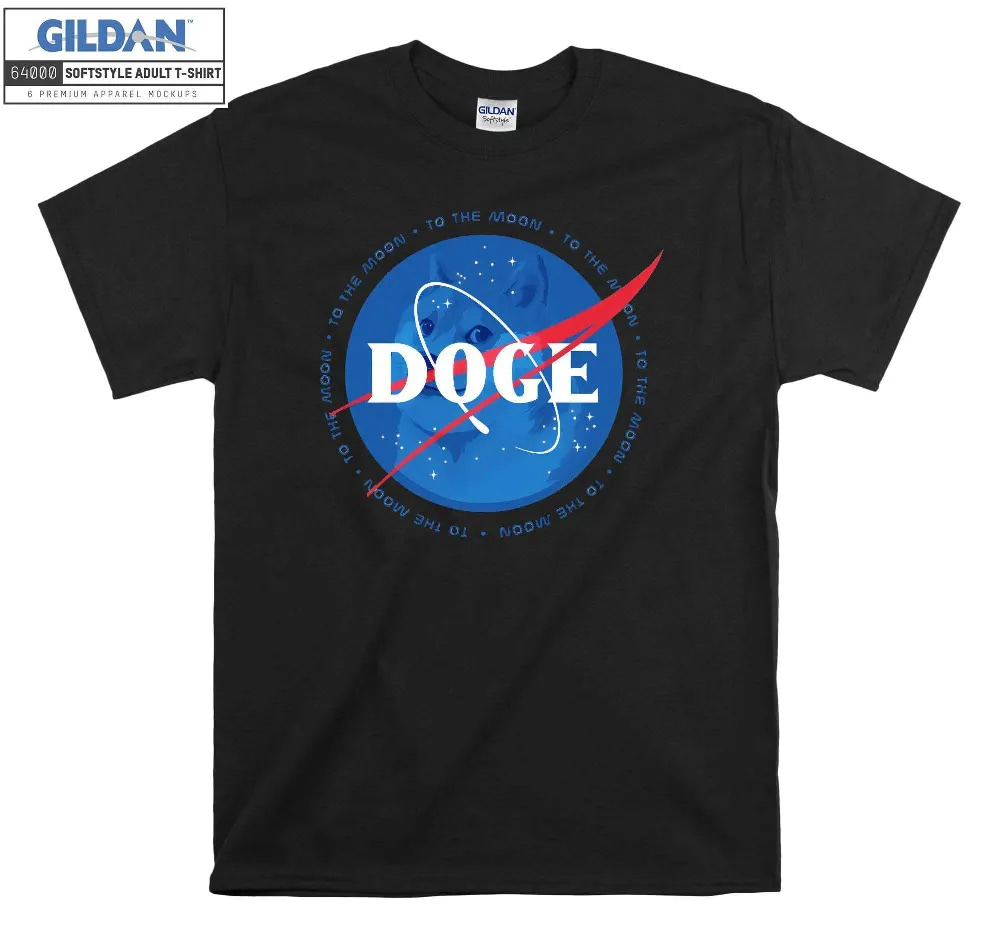 Inktee Store - Doge Coin The Moon Space Jumper T-Shirt Image
