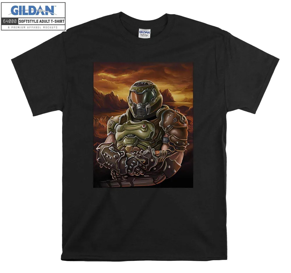 Inktee Store - Doomguy Painting Gaming T-Shirt Image