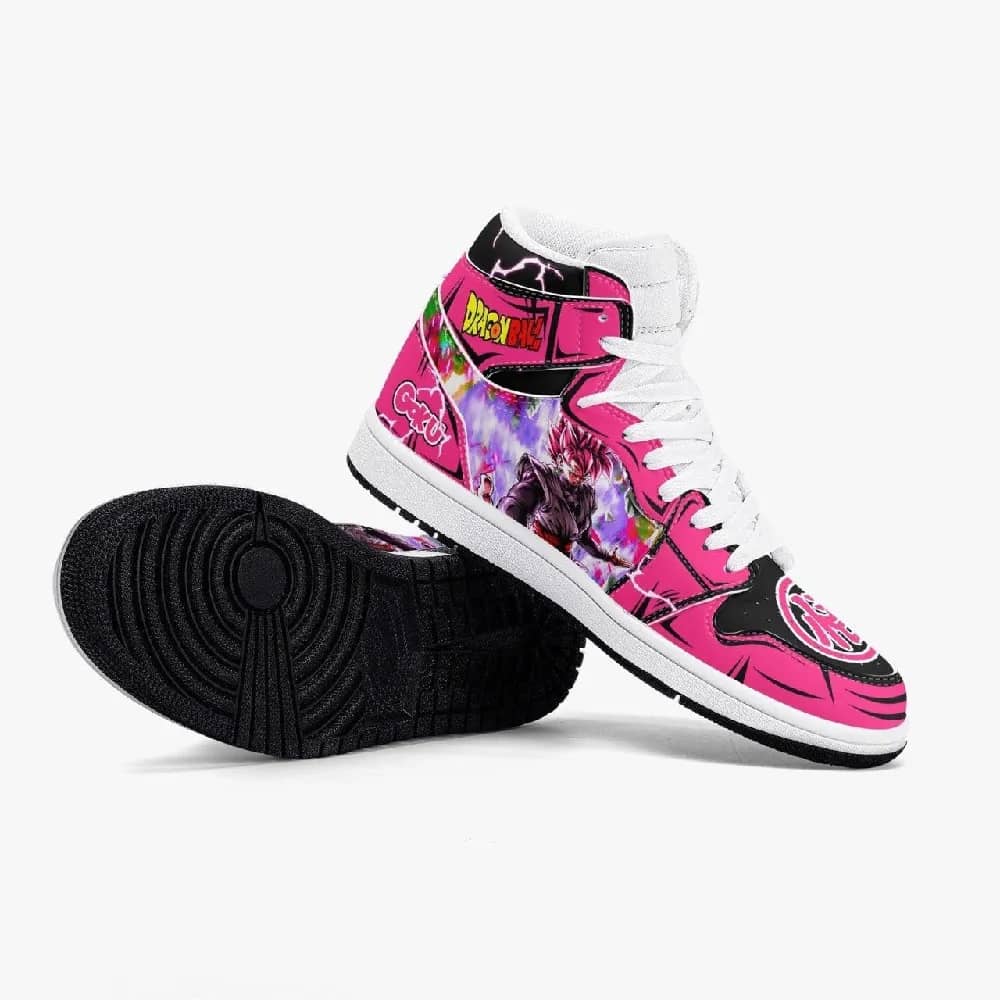 Inktee Store - Dragon Ball Super Goku Noir Rose Custom Air Jordans Shoes Image