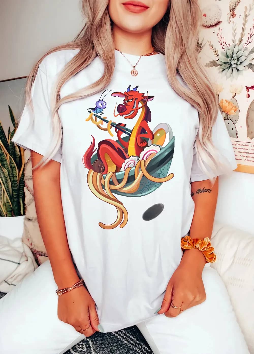 Inktee Store - Funny Disney Mulan Characters Mushu Dragon Noodle Shirt - Mulan Dragon - Mushu Shirt - Disney Dragon Shirt - Disneyland Vacation Trip T-Shirt Image