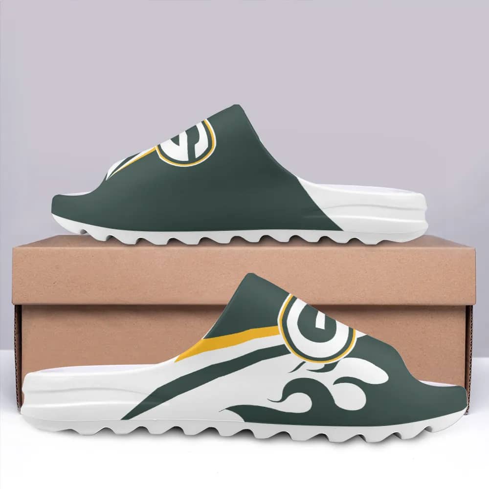 Inktee Store - Green Bay Packers Yeezy Slippers Shoes Image