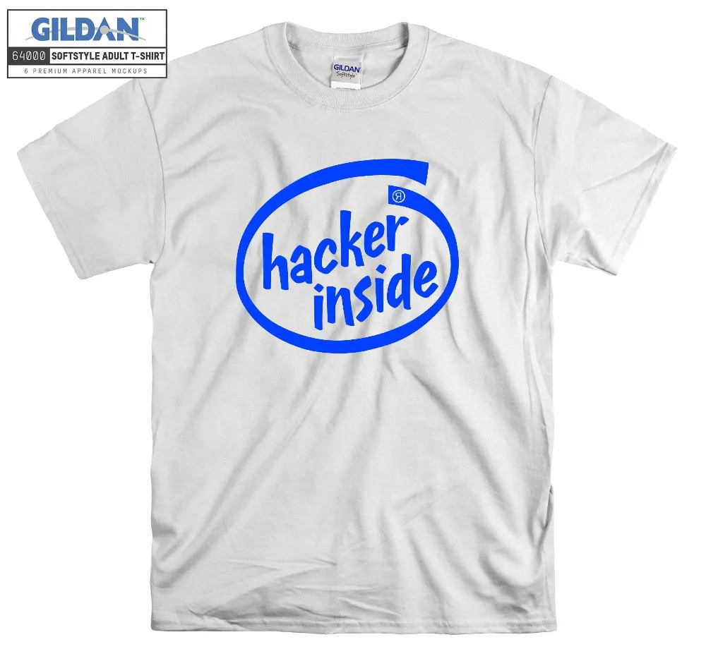Inktee Store - Hacker Inside Logo Parody Funny T-Shirt Image