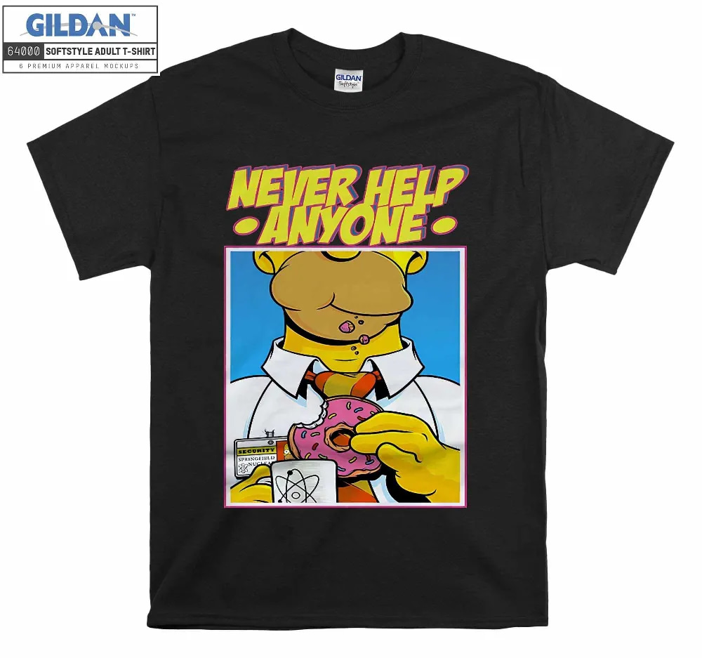Inktee Store - Homer Simpson Never Help Anyone Funny Simpsons T-Shirt Image