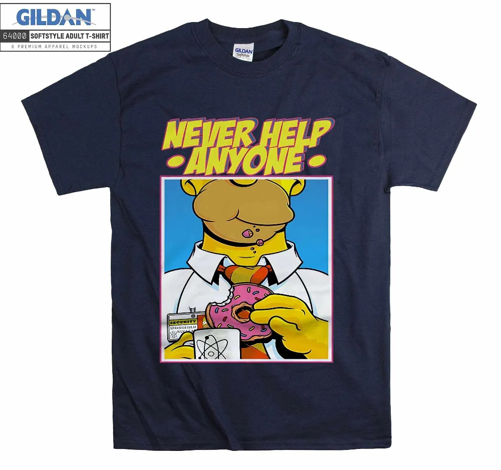 Inktee Store - Homer Simpson Never Help Anyone Funny Simpsons T-Shirt Image