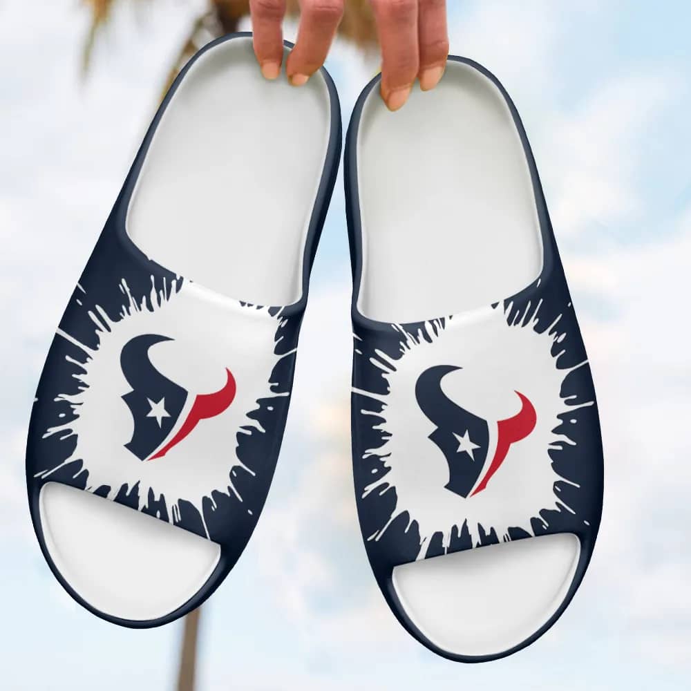 Inktee Store - Houston Texans Yeezy Slippers Shoes Image