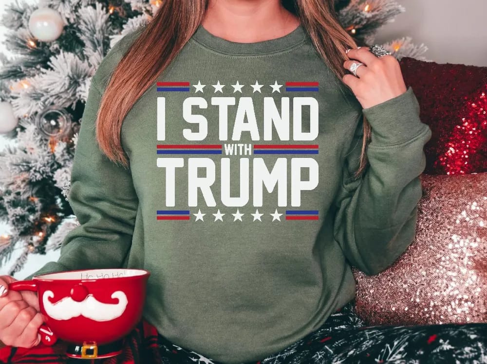 Inktee Store - I Stand With Trump Sweatshirt - Justice For Trump Sweatshirt - I Stand With Trump Shirts - Free Trump Sweatshirts - Trump 2024 Hoodies Image