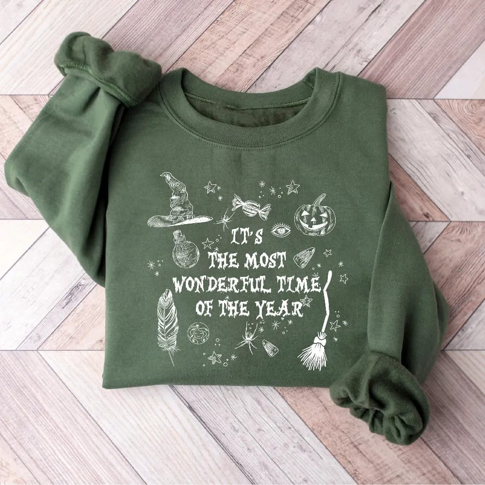 Inktee Store - It'S The Most Wonderful Time Of The Year Shirt - Spooky Shirt - Halloween Witch Shirt - Halloween Pumpkin Shirt - Halloween Shirt - Halloween Gift Image